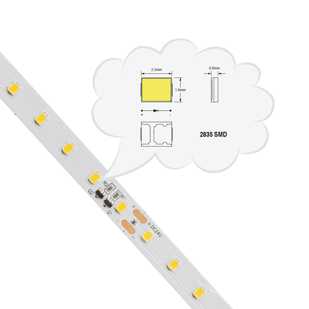 DC24V 2835SMD 80LEDs/M High-Efficiency Constant Current Flexible LED Strip Lights - 16.4ft Per Roll